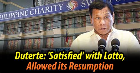 Duterte satisfied with lotto operations, says Palace .
